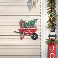 Glitzhome® 2.5ft. Merry Christmas Wagon Metal Yard Stake