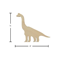 Essentials by Leisure Arts 24 Pack 6.38" x 5" Brachiosaur Flat Wood Shape