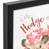 Heart Hedgie 13.73" x 13.73" Black Framed Canvas
