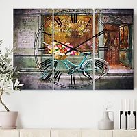 Designart 'Paris French Flowershop Traditional Multipanel Wall Clock