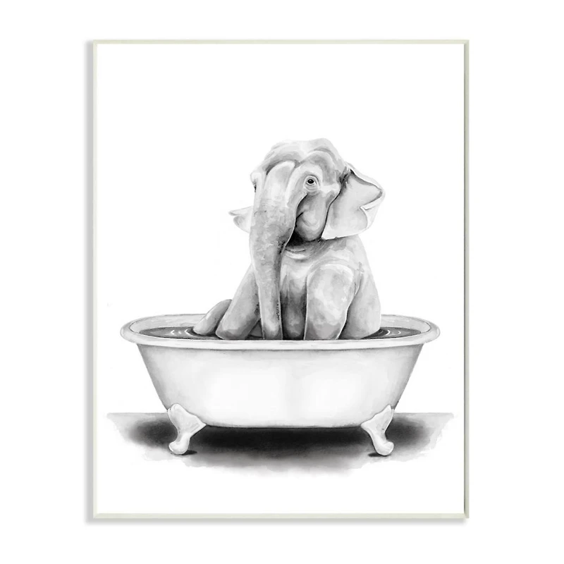 Stupell Industries Elephant In A Tub Wall Plaque