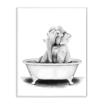 Stupell Industries Elephant In A Tub Wall Plaque