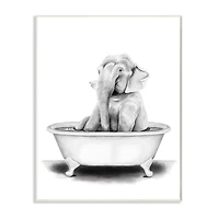 Stupell Industries Elephant In A Tub Wall Plaque