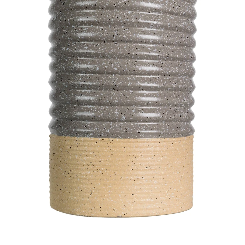 Glitzhome® Two-Tone Gray & Brown Metal Farmhouse Vase Set