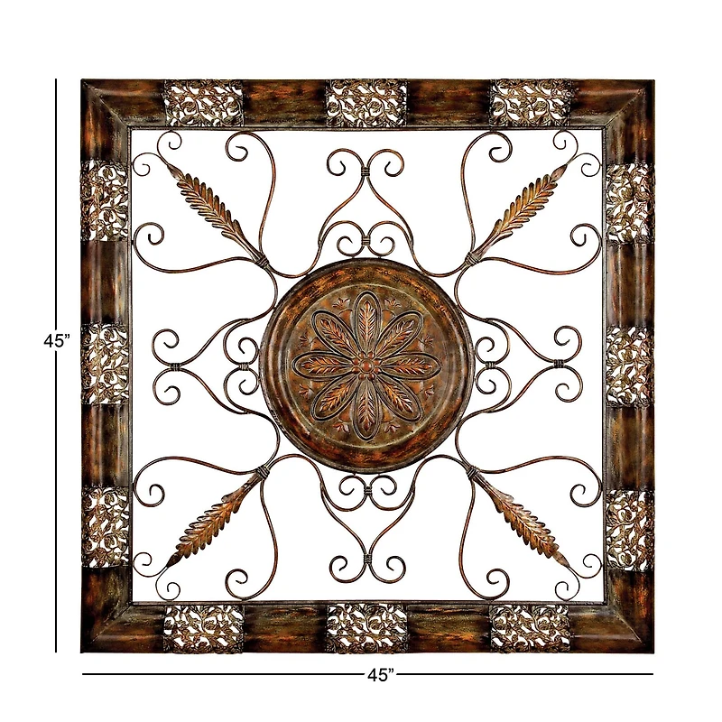 45" Brown Metal Rustic Wall Décor