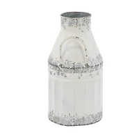 Distressed White Metal Farmhouse Decorative Jar, 2ct.
