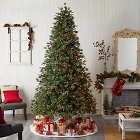 9ft. Pre-Lit Snow Tipped Clermont Mixed Pine Artificial Christmas Tree, Clear Lights