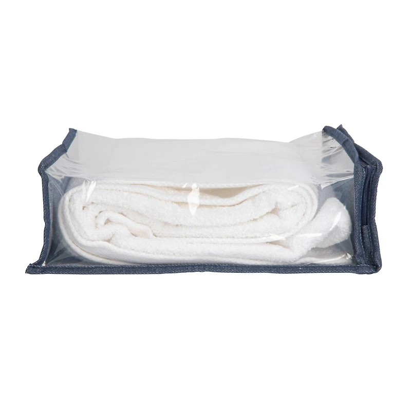 Household Essentials 16" Denim Blue Under the Bed Zippered Sweater Storage Bag, 3ct.