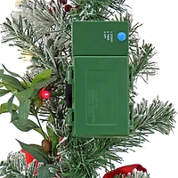 9ft. General Store Snowy Garland with LED Lights & Bows