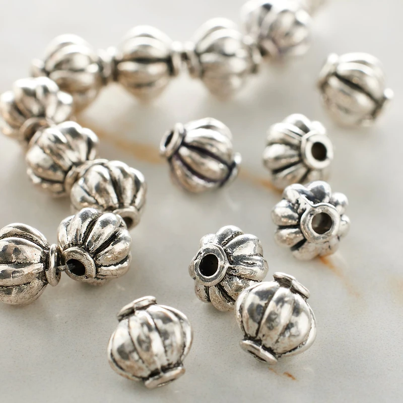 Antique Sterling Silver Plated Beads, 8mm by Bead Landing™