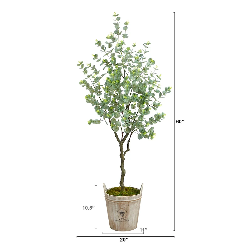 5ft. Eucalyptus Artificial Tree in Farmhouse Planter