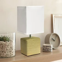 Simple Designs Stone Table Lamp with White Shade