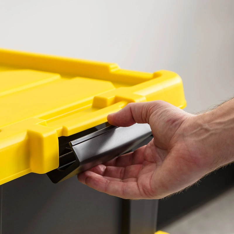 IRIS® 78.5qt. Black Store-It-All Utility Totes with Yellow Buckle Lids, 2ct.