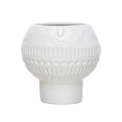 Hello Honey® 6" Reactive Glaze Stoneware Footed Planter with Face