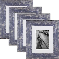 4 Pack Craig Frames American Barn Independence Blue Picture Frame with Mat
