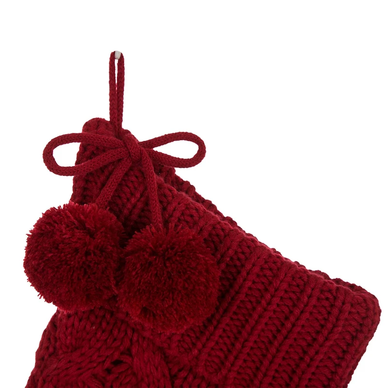Glitzhome® 24" Red Knited Christmas Stocking