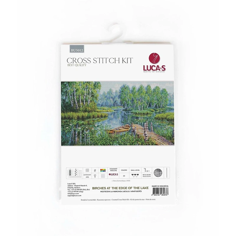 Luca-S Birches at the Edge of the Lake Counted Cross Stitch Kit