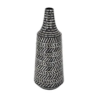 Black Shell Contemporary Vase, 22" x 8" x 8"