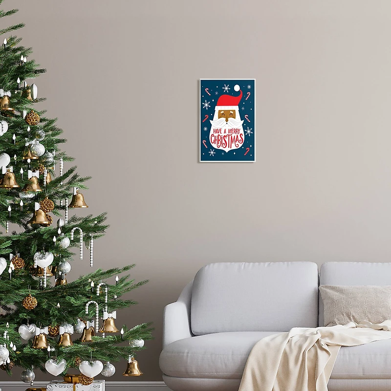 Stupell Industries Have Merry Christmas Patterned Santa Wall Plaque Art