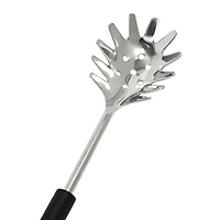 Hello Honey® Stainless Steel Slotted Pasta Server with Wood Handle