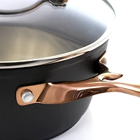 Oster Allsberg 1.7qt. Aluminum Sauce Pan With Lid Set & Bronze Handles