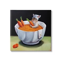 Stupell Industries Bunny Rabbit Carrot Vegetable Soup Bath Canvas Wall Art
