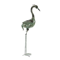 Set of 2 Green Metal Coastal Garden Sculpture, 40", 38"