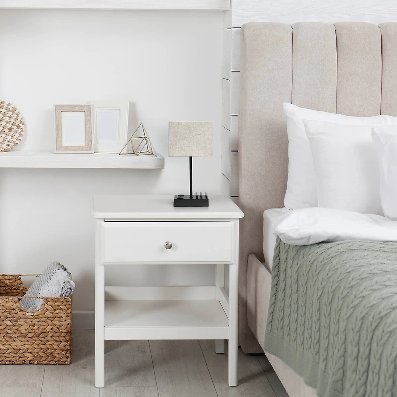 Simple Designs 15.3" Table Lamp with 2 USB Ports & Charging Outlet