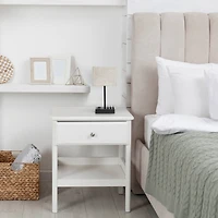 Simple Designs 15.3" Table Lamp with 2 USB Ports & Charging Outlet