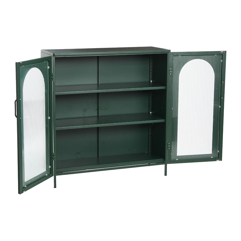 Hello Honey® 40" Dark Green Solstice Wide Metal Accent Cabinet