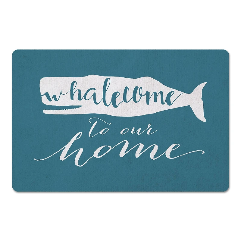 Blue Whalecome To Our Home Floor Mat, 27" x 18"