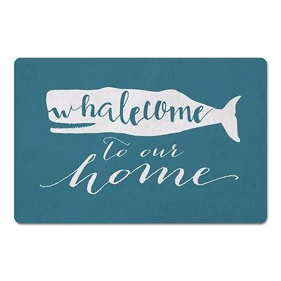 Blue Whalecome To Our Home Floor Mat, 27" x 18"