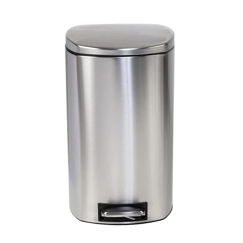 Honey Can Do 50L Soft-Close Stainless Steel Step Trash Can with Lid