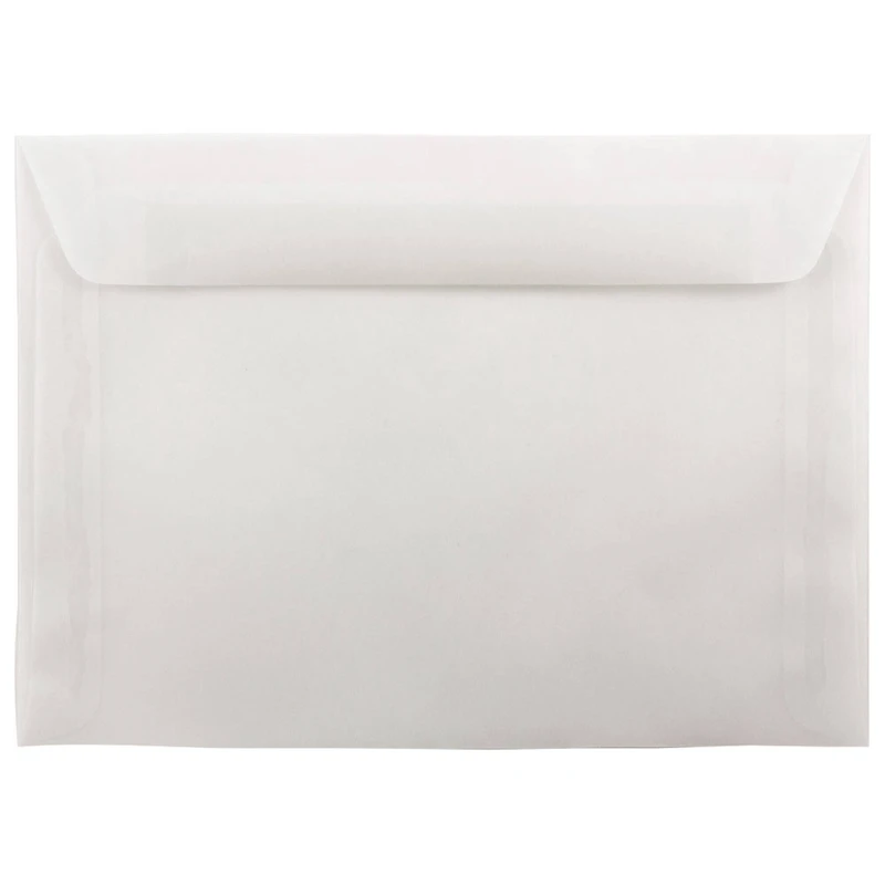 JAM Paper 7.5" x 10.5" Translucent Clear Vellum Envelopes, 25ct.