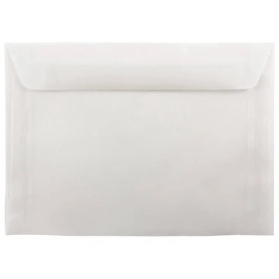 JAM Paper 7.5" x 10.5" Translucent Clear Vellum Envelopes, 25ct.