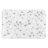 Artsy Mats Gray Terrazzo White Stone Non-Slip Bath Mat