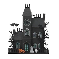 12.25" Black Haunted House LED Tabletop Décor by Ashland®