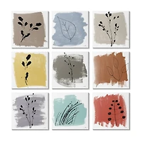 Stupell Industries Abstract Plants Expressive Modern Botanicals Paint Stroke Pattern Canvas Wall Art, 12" x 12"
