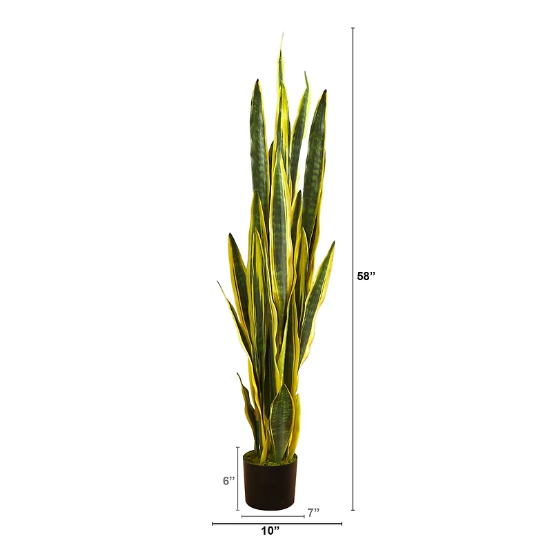 4.8ft. Potted Artificial Snake Plant