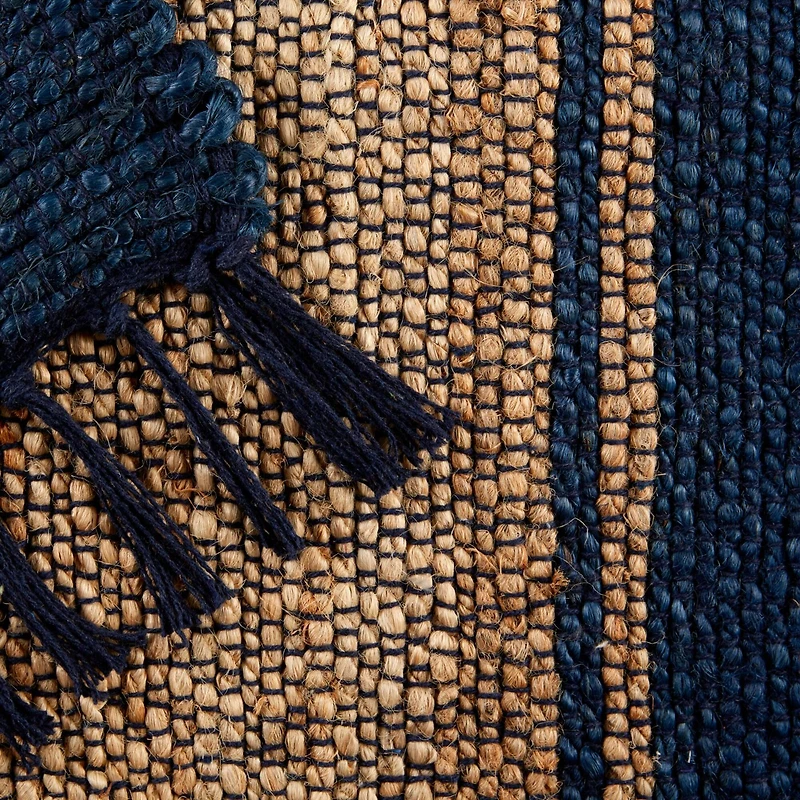 DII® French Blue With Natural Jute Stripes Hand-Loomed Rug, 2ft. x 3ft.
