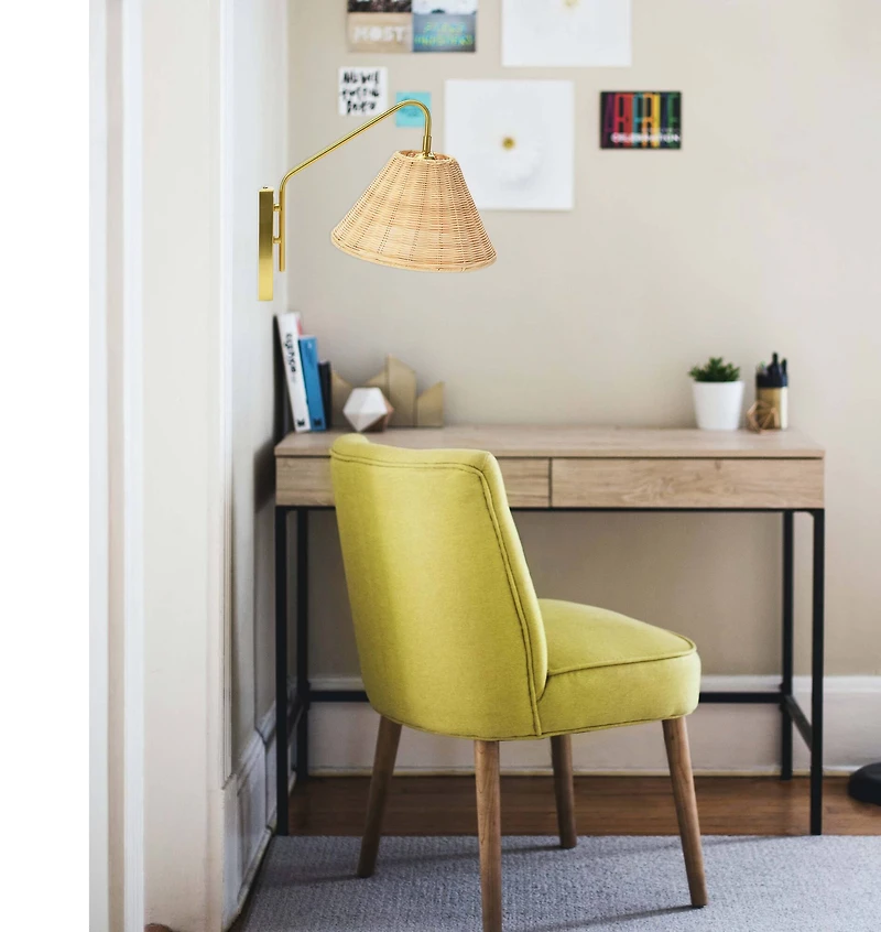 Hello Honey® Rattan & Metal Wall Sconce