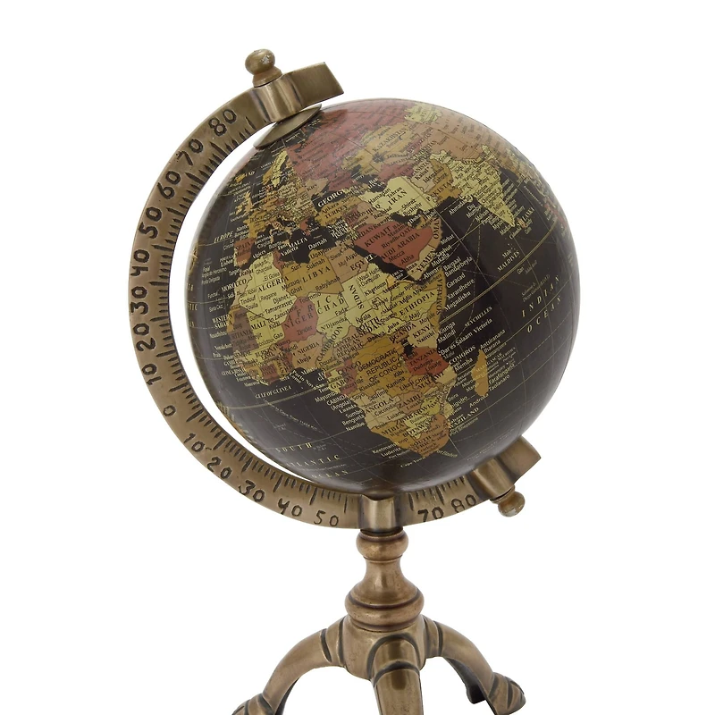 12" Brown Aluminum Rustic Globe