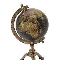 12" Brown Aluminum Rustic Globe
