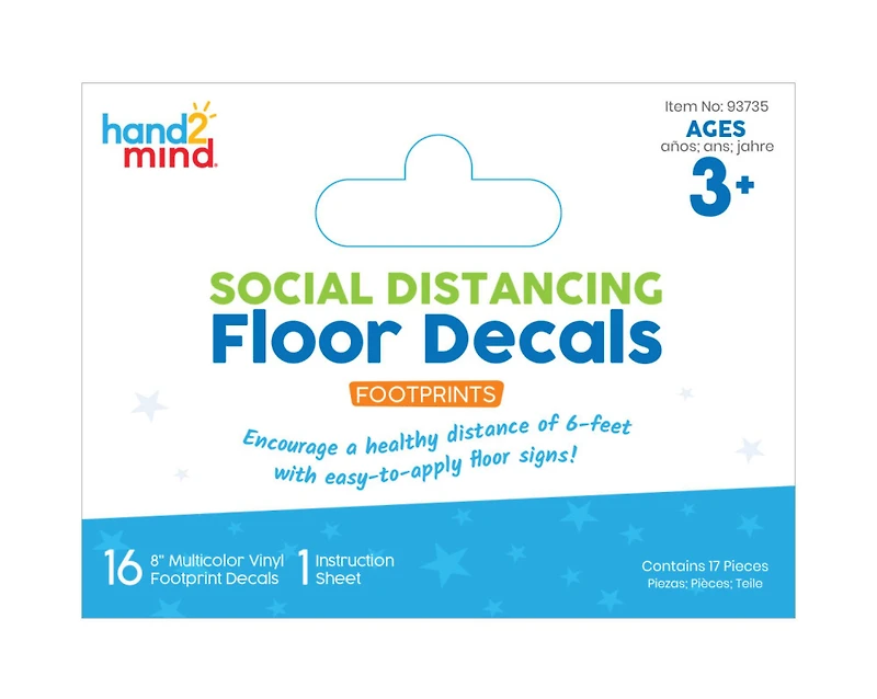 Hand2mind® Social Distance Footprints Floor Decals, 16ct.