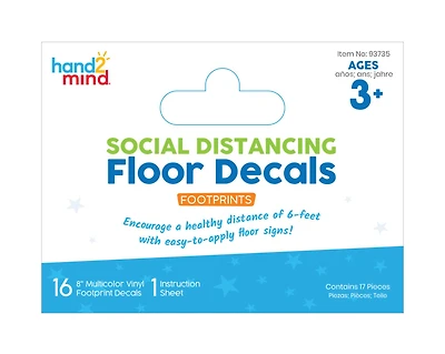 Hand2mind® Social Distance Footprints Floor Decals, 16ct.
