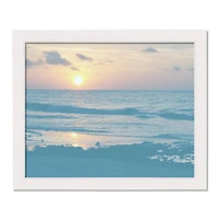 Blue Beach Scene White Framed Print