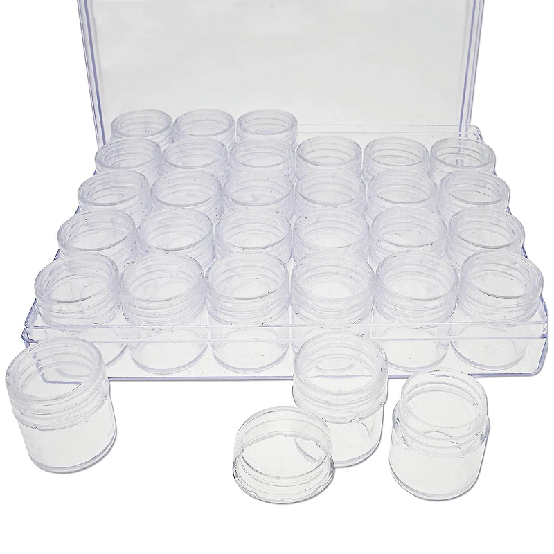 The Beadsmith® 6.5'' x 5.5'' x 1'' Clear Storage Box with Jars
