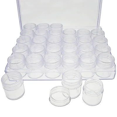 The Beadsmith® 6.5'' x 5.5'' x 1'' Clear Storage Box with Jars
