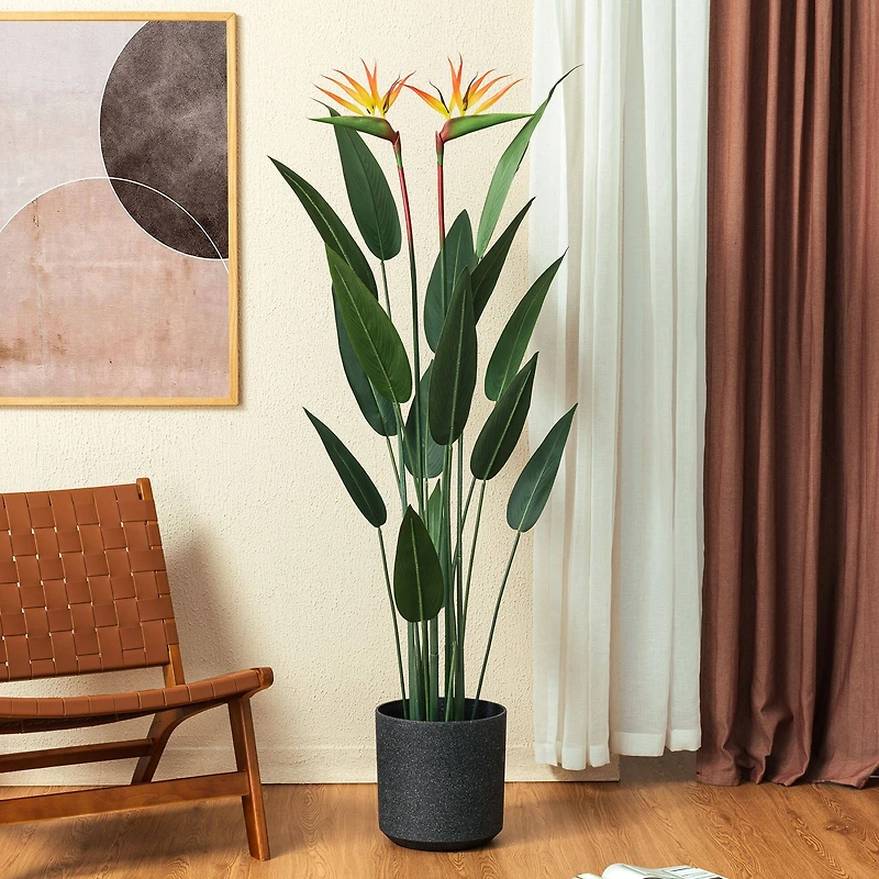 Glitzhome® 5.25ft. Faux Bird of Paradise Plant in Pot