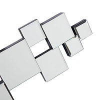 The Novogratz Silver Glam Wood Wall Mirror, 48" x 21"